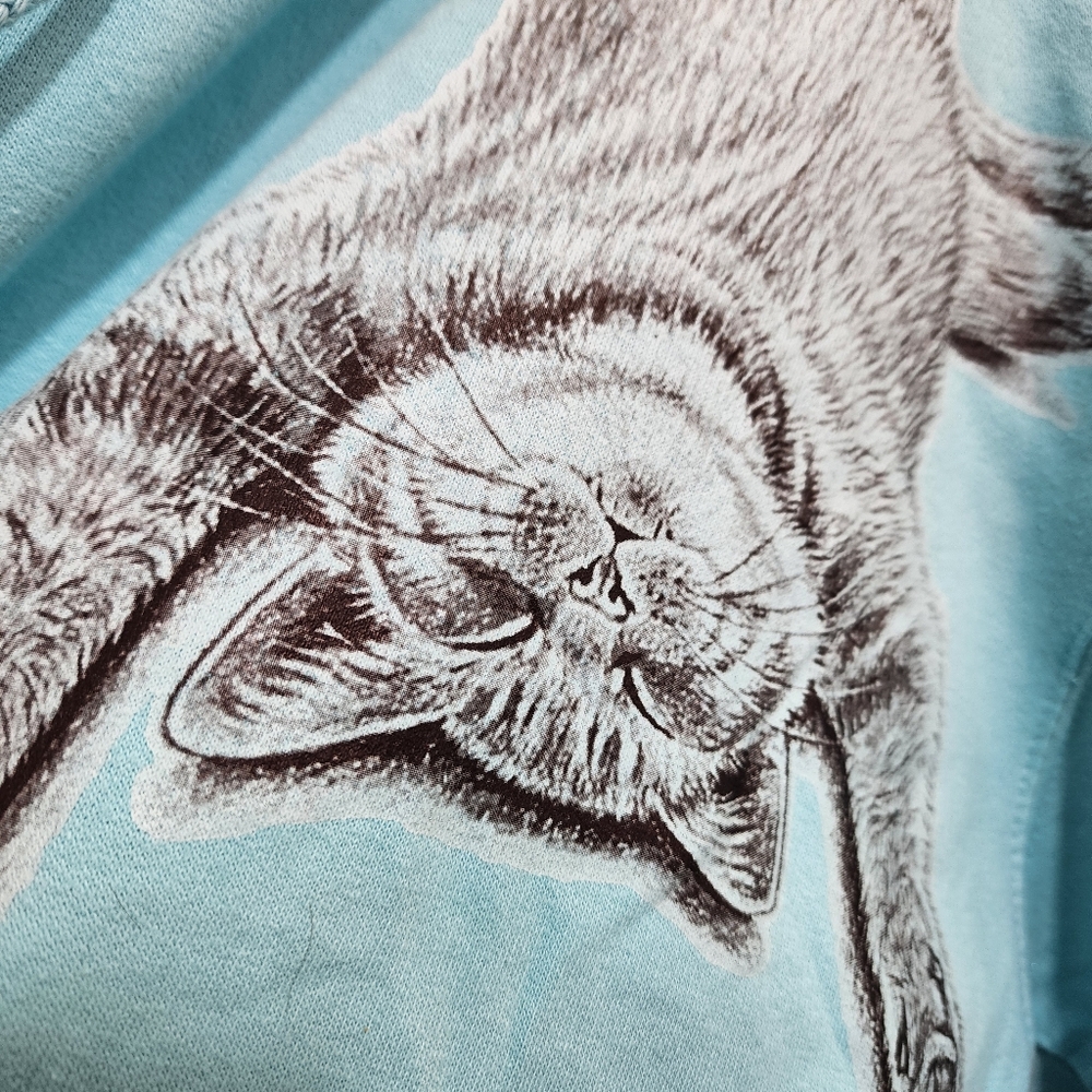 Pacific & Co sleeping cat graphic oversized full zip sweatshirt jacket size L - Picture 11 of 11